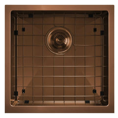WHITEHAUS 18″ Noah plus Single Bowl 16 Gauge Linen Textured Dual-Mount Kitchen Sink Set - WHNPL1818 - The Home Selection