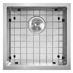 WHITEHAUS 18″ Noah plus Single Bowl 16 Gauge Linen Textured Dual-Mount Kitchen Sink Set - WHNPL1818 - The Home Selection