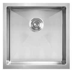 WHITEHAUS 18″ Noah plus Single Bowl 16 Gauge Linen Textured Dual-Mount Kitchen Sink Set - WHNPL1818 - The Home Selection