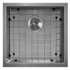 WHITEHAUS 18″ Noah plus Single Bowl 16 Gauge Linen Textured Dual-Mount Kitchen Sink Set - WHNPL1818 - The Home Selection