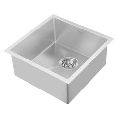 WHITEHAUS 18″ Noah plus Single Bowl 16 Gauge Linen Textured Dual-Mount Kitchen Sink Set - WHNPL1818 - The Home Selection