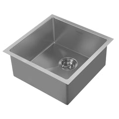 WHITEHAUS 18″ Noah plus Single Bowl 16 Gauge Linen Textured Dual-Mount Kitchen Sink Set - WHNPL1818 - The Home Selection