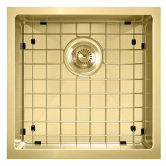 WHITEHAUS 18″ Noah plus Single Bowl 16 Gauge Linen Textured Dual-Mount Kitchen Sink Set - WHNPL1818 - The Home Selection