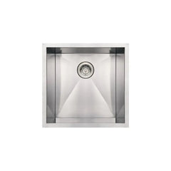 WHITEHAUS 19″ Noah’s Collection Brushed Stainless Steel Commercial Single Bowl Undermount Sink - WHNCM1920 - The Home Selection