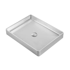 WHITEHAUS 20" NOAH PLUS 18 GAUGE, RECTANGULAR ABOVE MOUNT BATH BASIN SET - WHNPL1578 - The Home Selection