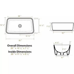 Whitehaus 22″ Britannia Rectangular above Mount Basin – B-DE10 - The Home Selection