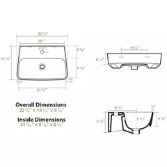 WHITEHAUS 22″ Britannia Rectangular Wall Mount Basin – B-DE14 - The Home Selection