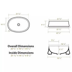 WHITEHAUS 23" BRITANNIA OVAL ABOVE MOUNT BASIN - B-SH04 - The Home Selection