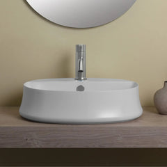 WHITEHAUS 23″ Britannia Oval above Mount Basin with Single Faucet Hole Drill – B-SH05 - The Home Selection