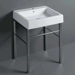 WHITEHAUS 23″ Britannia Rectangular Sink Console with Front Towel Bar – B-U60-DUCG1-A06 - The Home Selection