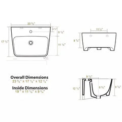 WHITEHAUS 23″ Britannia Rectangular Wall Mount Basin – B-DE13 - The Home Selection