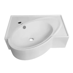 WHITEHAUS 23″ Isabella Collection Rectangular Wall Mount Bathroom Basin with an Integrated Oval Bowl, Overflow, Single Faucet Hole and Rear Center Drain - WHKN1129 - The Home Selection