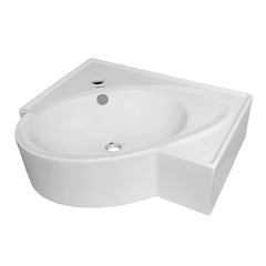 WHITEHAUS 23″ Isabella Collection Rectangular Wall Mount Bathroom Basin with an Integrated Oval Bowl, Overflow, Single Faucet Hole and Rear Center Drain - WHKN1129 - The Home Selection