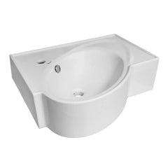 WHITEHAUS 23″ Isabella Collection Rectangular Wall Mount Bathroom Basin with an Integrated Oval Bowl, Overflow, Single Faucet Hole and Rear Center Drain - WHKN1129 - The Home Selection