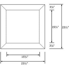 WHITEHAUS 23" New Generation Polished Square Mirror with Stainless Steel Frame - WHE5 - The Home Selection
