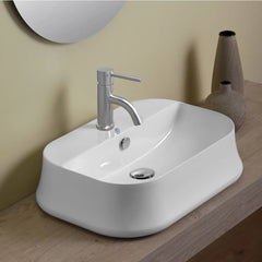 WHITEHAUS 24″ Britannia Rectangular above Mount Basin with Single Faucet Hole Drill – B-SH09 - The Home Selection