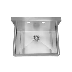WHITEHAUS 25″ Noah’s Collection Brushed Stainless Steel Commercial Drop-In or Wall Mount Utility Sink - WHNC2520 - The Home Selection