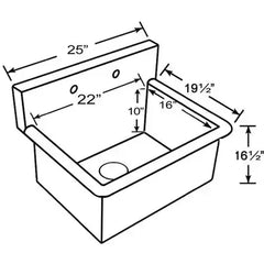 WHITEHAUS 25″ Noah’s Collection Brushed Stainless Steel Commercial Drop-In or Wall Mount Utility Sink - WHNC2520 - The Home Selection