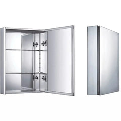 WHITEHAUS 27" Medicinehaus Single Mirrored Door Anodized Aluminum Surface Mount Medicine Cabinet - WHKAL - The Home Selection