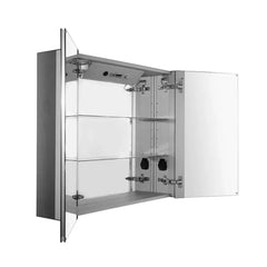 WHITEHAUS 27" Musichaus Double Mirrored Door Medicine Cabinet with USB, Sd Card, Bluetooth, Fm Radio, Speakers, Defogger, & Dimmer - WHFEL7089-S - The Home Selection