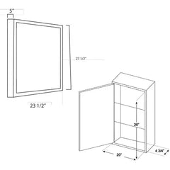 WHITEHAUS 27" Musichaus Single Mirrored Door Medicine Cabinet with USB, Sd Card, Bluetooth, Fm Radio, Speakers, Defogger, & Dimmer - WHLUN7055-OR - The Home Selection