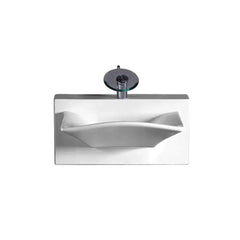 WHITEHAUS 28" Isabella Collection Rectangular Wall Mount Basin with Integrated Rectangular Bowl, Single Faucet Hole and Rear Center Drain - WHKN1114A - The Home Selection