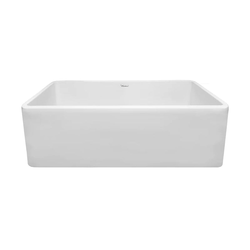WHITEHAUS 30″ Duet Series Reversible Fireclay Sink with Smooth Front Apron - WH3018-WHITE - The Home Selection