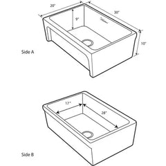 WHITEHAUS 30″ Glencove Reversible Fireclay Kitchen Sink with Elegant Beveled Front Apron - WHQ5530 - The Home Selection