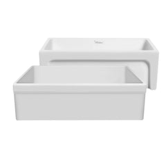 WHITEHAUS 30″ Glencove Reversible Fireclay Kitchen Sink with Elegant Beveled Front Apron - WHQ5530 - The Home Selection