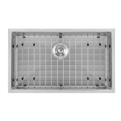 WHITEHAUS 30″ Noah plus Heavy Duty, 16 Gauge Single Bowl Dual-Mount Sink Set - WHNPL3018-BSS - The Home Selection