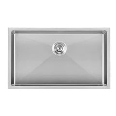 WHITEHAUS 30″ Noah plus Heavy Duty, 16 Gauge Single Bowl Dual-Mount Sink Set - WHNPL3018-BSS - The Home Selection