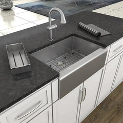 WHITEHAUS 30″ Noah plus Single Bowl 16 Gauge Sink Set with a Seamless Customized Front Apron - WHNPL3020 - The Home Selection