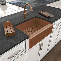 WHITEHAUS 30″ Noah plus Single Bowl 16 Gauge Sink Set with a Seamless Customized Front Apron - WHNPL3020 - The Home Selection