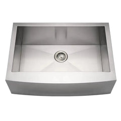 WHITEHAUS 30″ Noah’s Collection Brushed Stainless Steel Commercial Single Bowl Sink with an Arched Front ApronWHNCMAP3021 - The Home Selection
