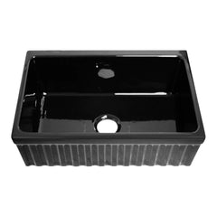 WHITEHAUS 30″ Quatro Alcove Farmhaus Fireclay Reversible Sink with a Fluted Front Apron - WHQ330 - The Home Selection
