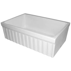 WHITEHAUS 30″ Quatro Alcove Farmhaus Fireclay Reversible Sink with a Fluted Front Apron - WHQ330 - The Home Selection