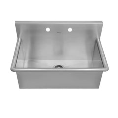 WHITEHAUS 31″ Noah’s Collection Brushed Stainless Steel Commercial Drop-In or Wall Mount Utility Sink - WHNC3120 - The Home Selection