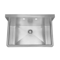 WHITEHAUS 31″ Noah’s Collection Brushed Stainless Steel Commercial Drop-In or Wall Mount Utility Sink - WHNC3120 - The Home Selection