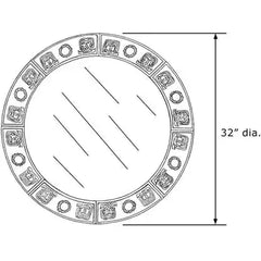 WHITEHAUS 32" New Generation Large Round Mirror with Embossed Terra Cotta Border - WHLTC500 - The Home Selection