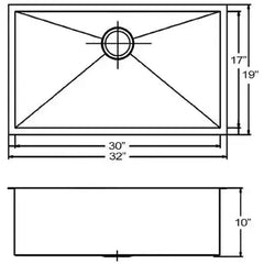 WHITEHAUS 32″ Noah’s Collection Brushed Stainless Steel Commercial Single Bowl Undermount Sink - WHNCM3219 - The Home Selection