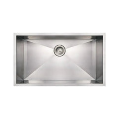 WHITEHAUS 32″ Noah’s Collection Brushed Stainless Steel Commercial Single Bowl Undermount Sink - WHNCM3219 - The Home Selection