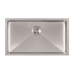 WHITEHAUS 33″ Noah plus Single Bowl, 16 Gauge Linen Textured Dual-Mount Sink Set - WHNPL3318 - The Home Selection