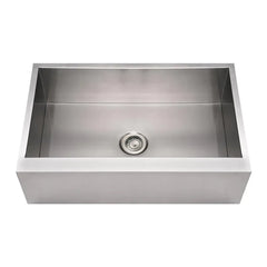 WHITEHAUS 33″ Noah’s Collection Brushed Stainless Steel Commercial Single Bowl Front Apron Sink - WHNCMAP3321 - The Home Selection