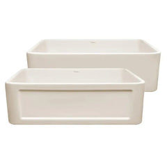 WHITEHAUS 33″ Reversible Series Fireclay Kitchen Sink with Concave Front Apron - WHPLCON3319 - The Home Selection