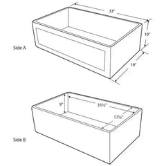 WHITEHAUS 33″ Reversible Series Fireclay Kitchen Sink with Concave Front Apron - WHPLCON3319 - The Home Selection