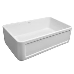 WHITEHAUS 33″ Reversible Series Fireclay Kitchen Sink with Concave Front Apron - WHPLCON3319 - The Home Selection