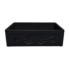 WHITEHAUS 33″ St. Ives Reversible Fireclay Kitchen Sink with Embossed Vine Design - WHSIV3333 - The Home Selection