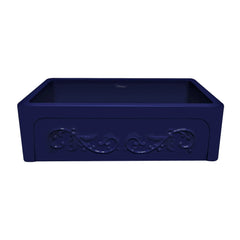 WHITEHAUS 33″ St. Ives Reversible Fireclay Kitchen Sink with Embossed Vine Design - WHSIV3333 - The Home Selection