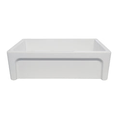 WHITEHAUS 33″ St. Ives Reversible Fireclay Kitchen Sink with Embossed Vine Design - WHSIV3333 - The Home Selection