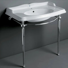 WHITEHAUS 35″ Britannia Large Rectangular Sink Console with Front Towel Bar – B-AR864-ARCG1 - The Home Selection